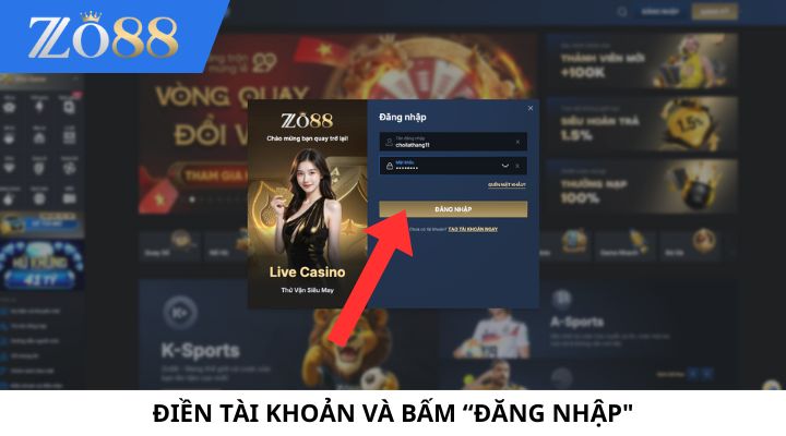 Nạp tiền Zo88 - Bước 1 Nạp tiền Zo88 - Bước 1